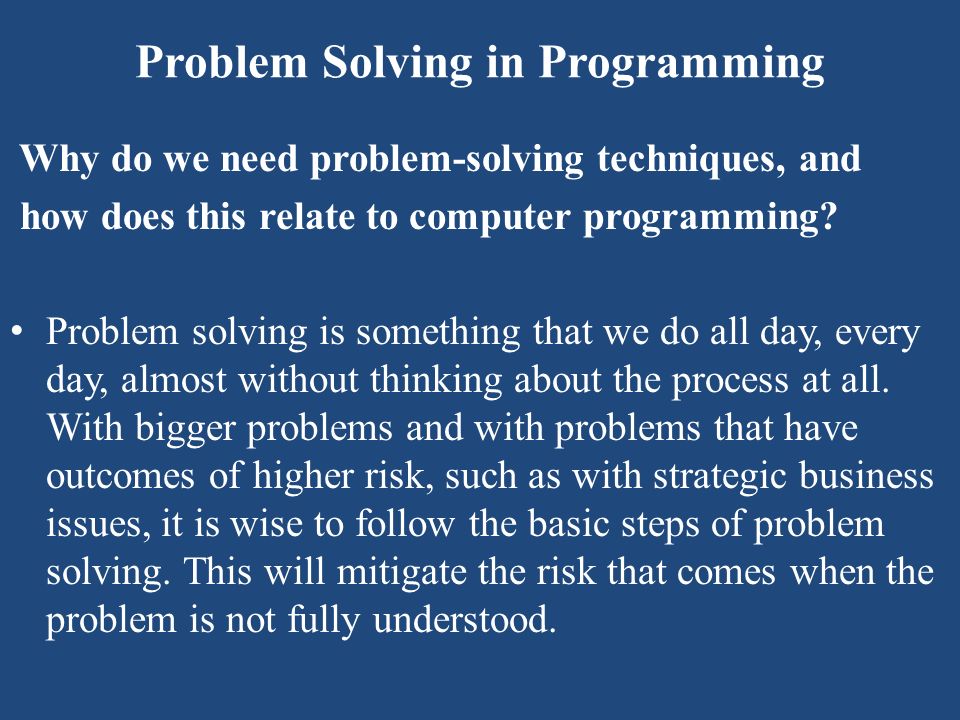 problem solving in programming